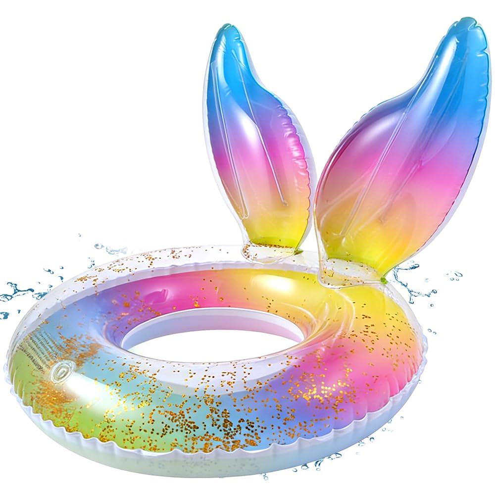 WFKKMEQ Mermaid Inflatable Pool Floats for Kids, Swimmings Ring Pool Inflatables Swimming Pools Float Toy Swim Ring for Kids Swimmings Pools Water Sports, Summer Swimming Pooltoys Party