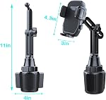 Cup Phone Mount for Car, Phone Cradle Holder with Long and Adjustable arm for Universal car Cup, Friendly Compatible with Cell Phone/Smartphones
