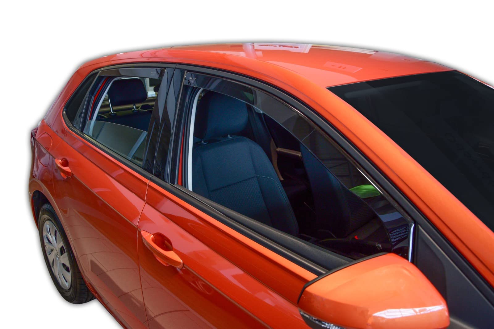 J&J AUTOMOTIVE Heko Déflecteurs d'air et de Vent pour Volkswagen Polo 6 Depuis 2017, Lot de 4pcs, Teintés, Avant et Arrière, Aérodynamique