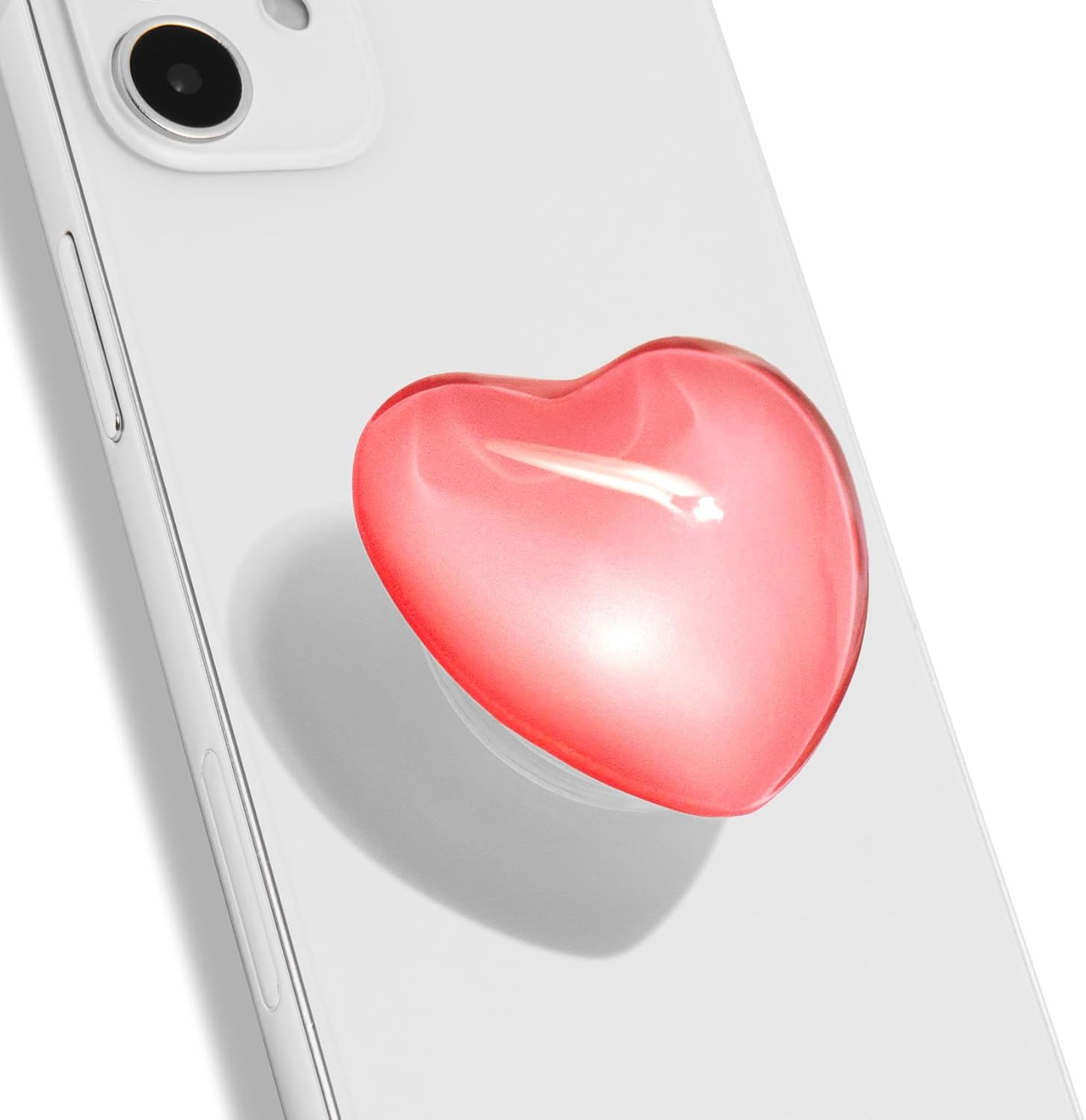 OnTheGrip Cute Glass Heart Design Collapsible Expandible Mobile Phone Grip Stand Holder for Smartphone Tablet Cell Phone Accessory (Pink)