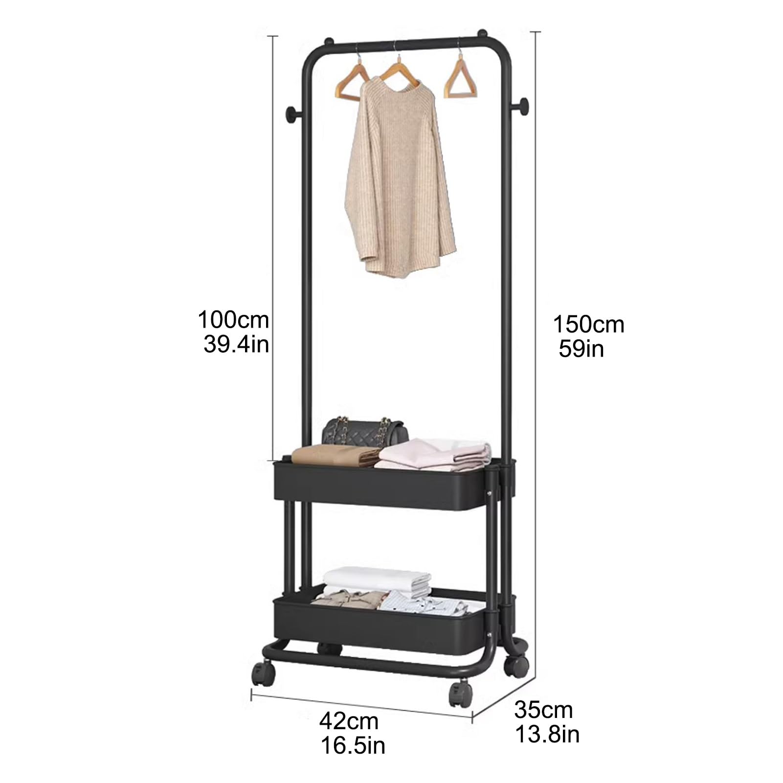 Perchero Ropa, Perchero Burro, Almacenaje Multifuncional, Con Balda Zapatero, Percheros Multifuncionales, Para Colgar Perchas, Ropa, Camisas, Pantalones(Green)