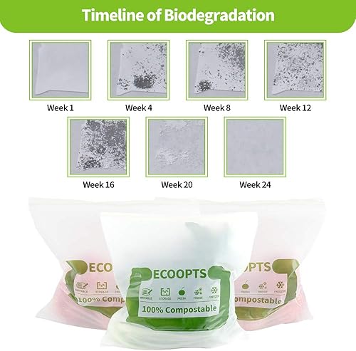 Miniatura 6 de Bolsa grande con cremallera para sándwich 100% compostable  Bolsas de almacenamiento de alimentos ecológicas  Bolsa para congelador  A base de