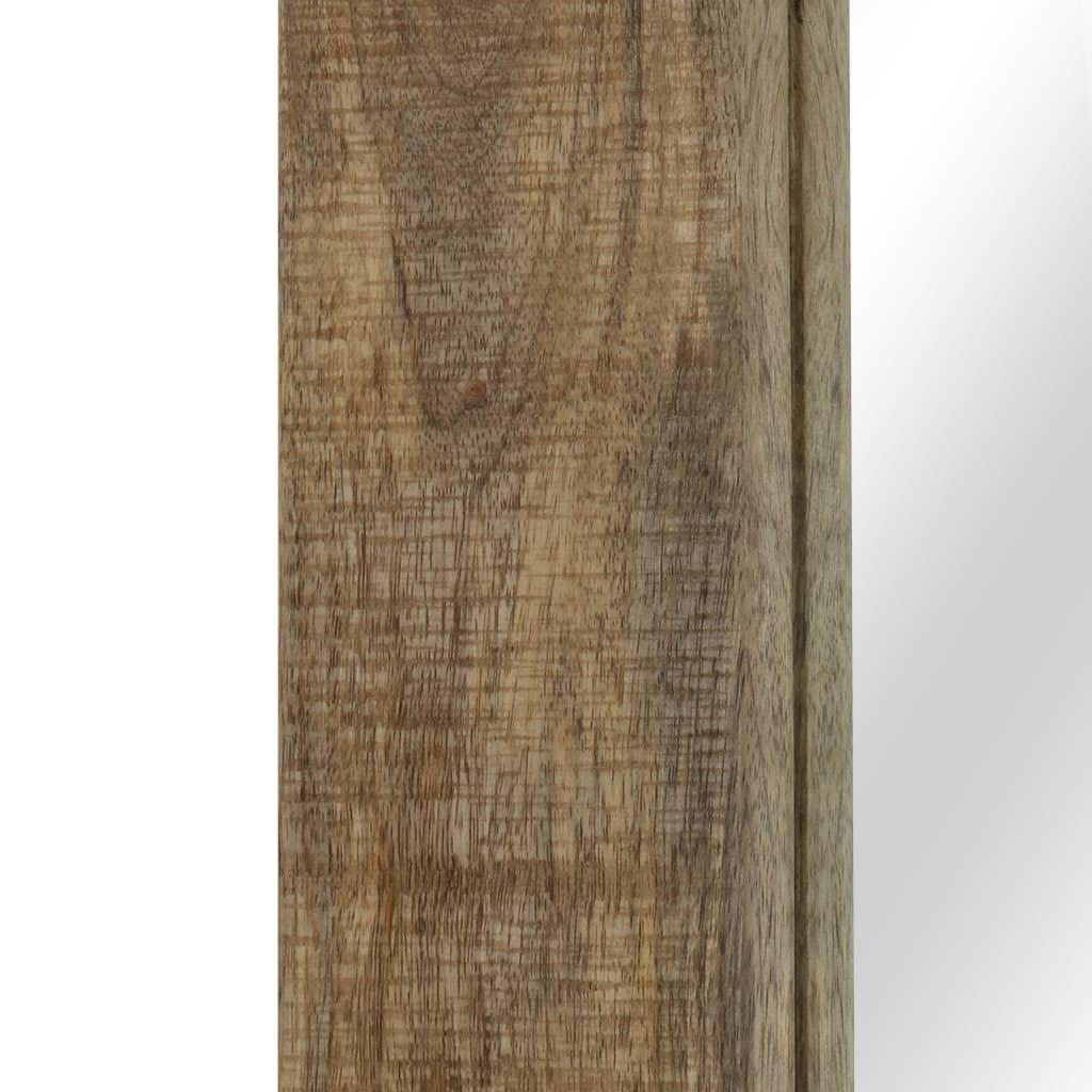 Spiegel Mangoholz Massiv 50 x 110 cm mit Holzrahmen, Vintage Deko für Flur, Badezimmer, Wohnzimmer, Ganzkörperspiegel für Schmink, Rasur, Kosmetik und Ankleide