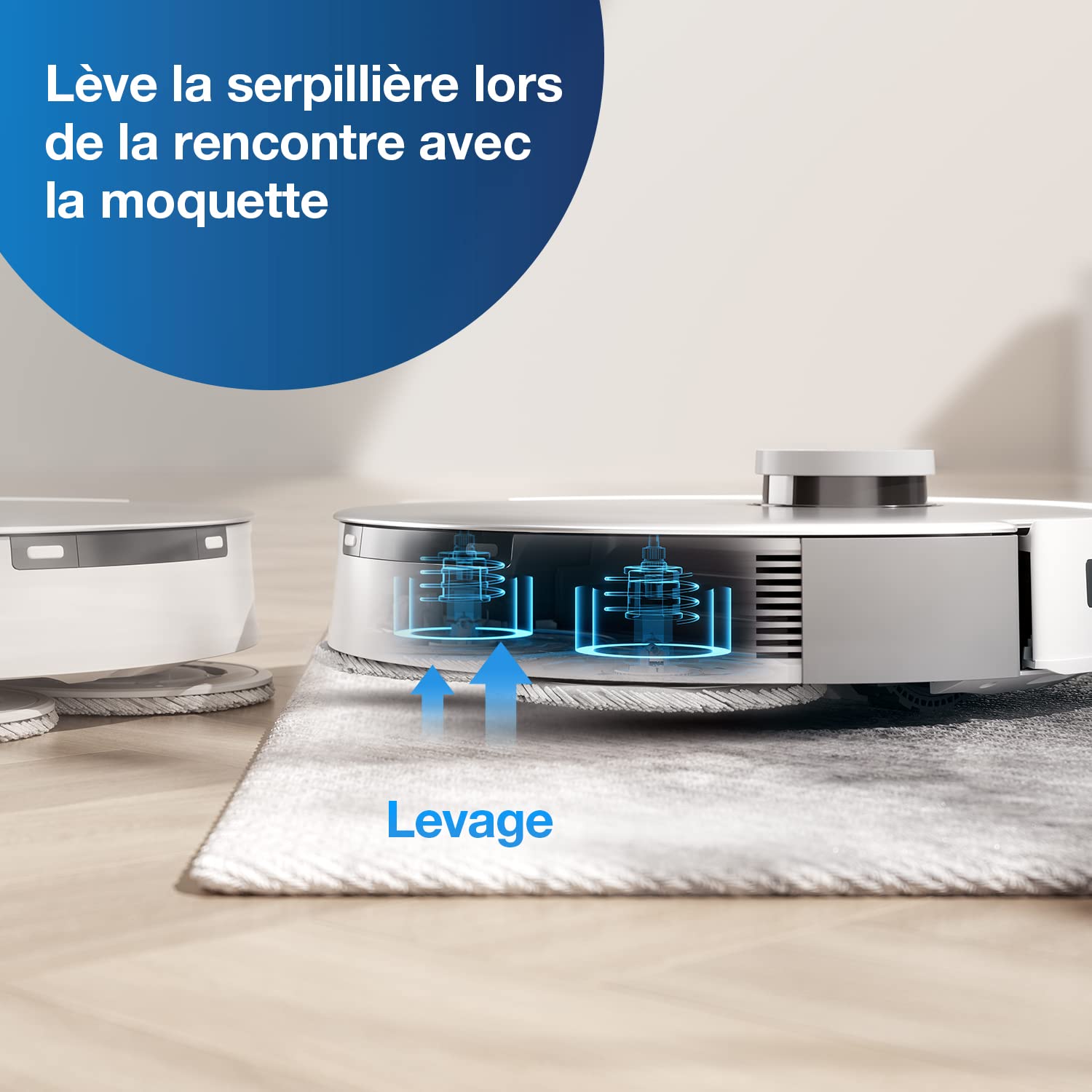 ECOVACS DEEBOT T20 Omni 6000Pa Robot aspirateur Laveur, Auto Levage de la serpillière, Nettoyage à l'eau Chaude et séchage, Vidage Automatique, détection d'obstacles 3D, réservoir d'eau 4L, Alexa/APP