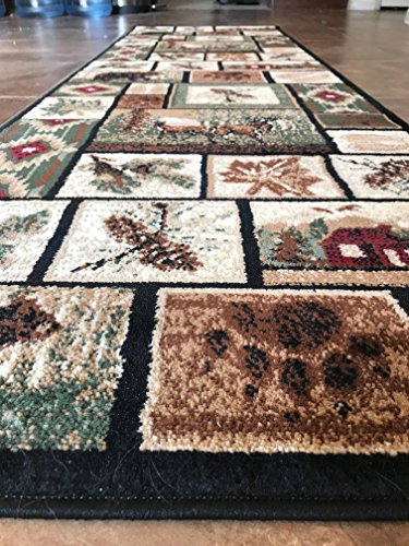 Cabin-Style-Runner-Area-Rug-Rustic-Native-American-Western-Country-Bear-Elk-Deer-Wildlife-Lodge-Native-Design-386-2-Feet-2-Inch-X-7-Feet-2-Inch Cabin Style Runner Area Rug Rustic Native American Western Country Bear Elk Deer Wildlife Lodge Native Design 386 2 Feet 2 Inch X 7 Feet 2 Inch