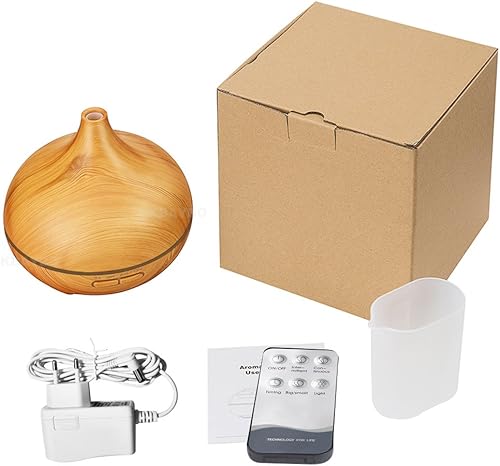 Miniatura 9 de Difusor de aceite esencial con control remoto de 18.6 fl oz, difusor de aromaterapia con apagado sin agua, humidificador de niebla fría con