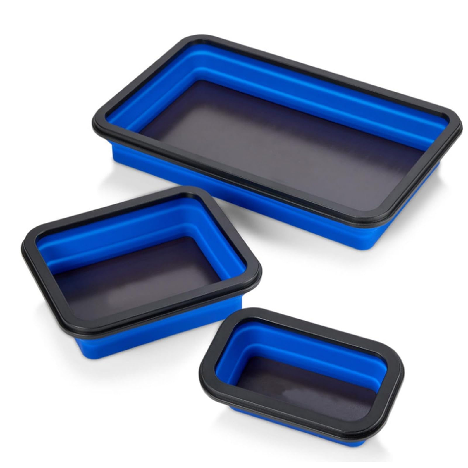 Newft Blue Silicone Trays Storage Box Folding Rectangular Screw Holder For Small Part Mechanics Enthusiasts Silicone