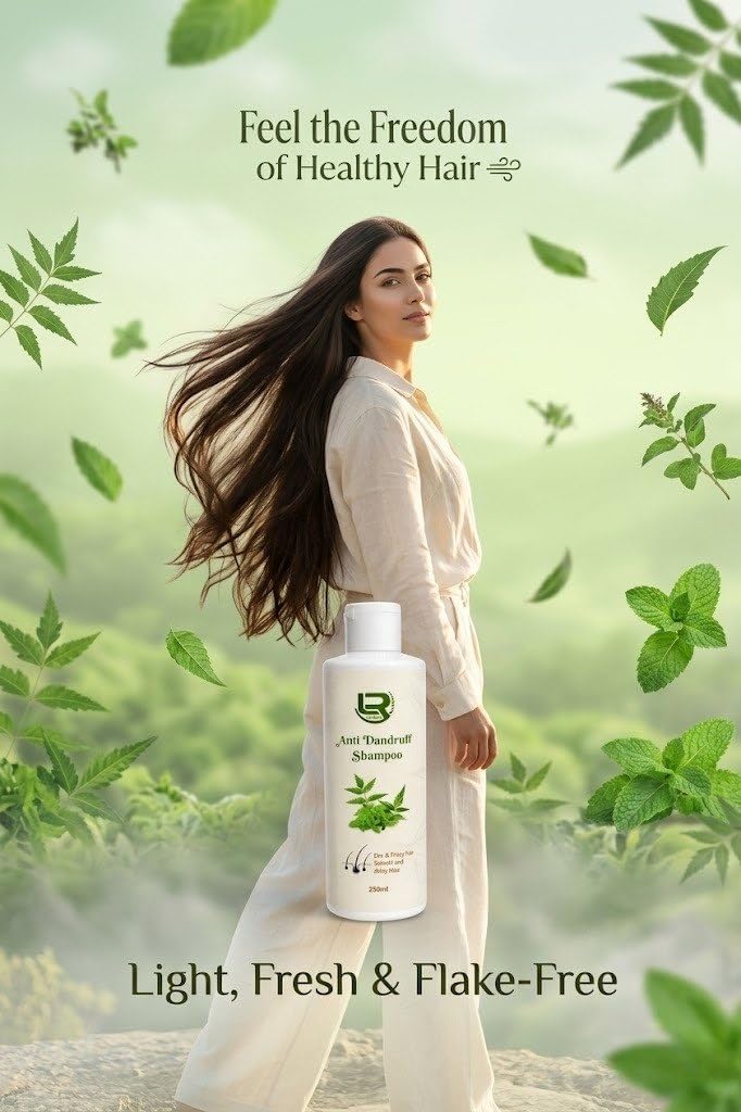 layious Herbal Anti Dandruff Shampoo 250ml – Herbal Scalp Care for Dandruff Control, Smooth & Shiny Hair, Nourishing Shampoo for Dry & Frizzy Hair