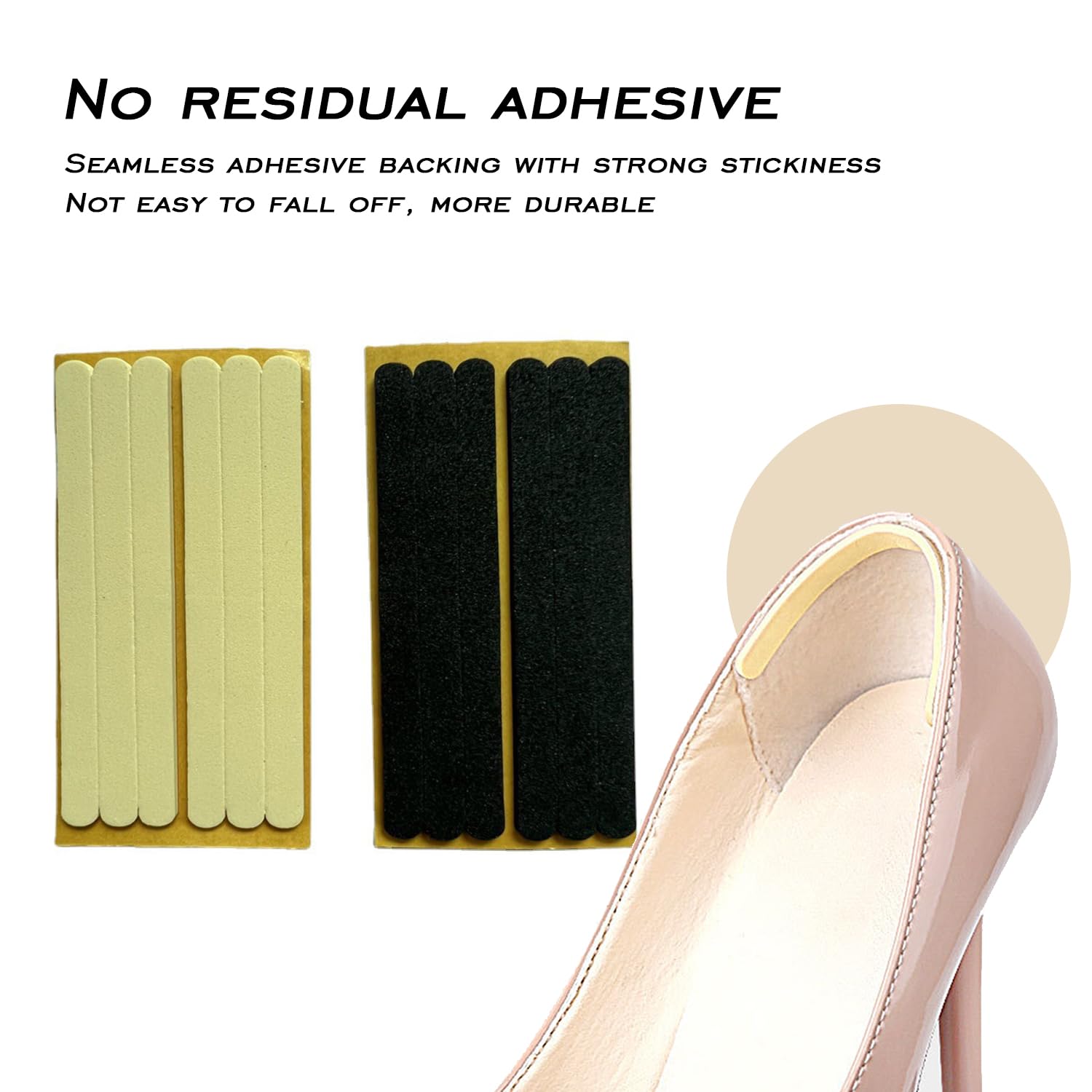 12 piezas de correas acolchadas para mujer, agarre antideslizante para el talón, agarre adhesivo para zapatos, correas de talón finas para tacones altos, mujeres y hombres, zapatos sueltos, negro y