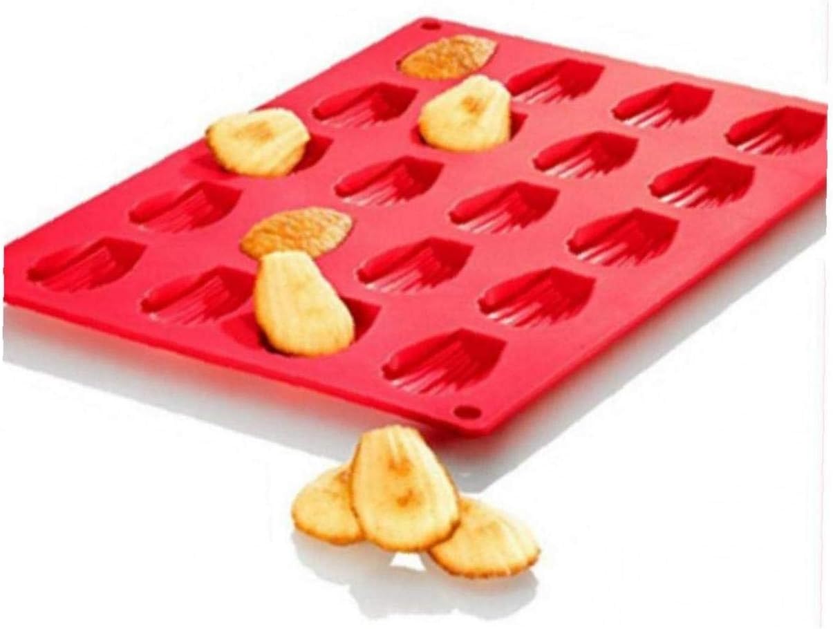 Silicone Mini Madeleine Tray, 1pc 20 Cavity Diy Red Shell Madeleine