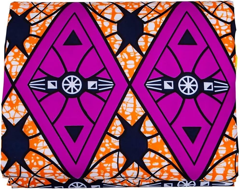 6 Yards African Fabric - Premium Ankara Print Fabrics - Kente Wax Cloth - Comfortable for Everyone