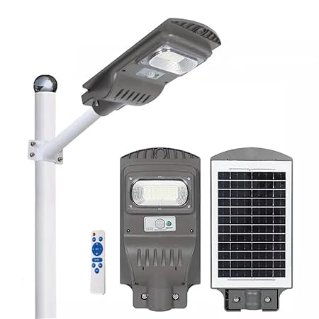 Outshine Solar All-in-ONE Waterproof Solar 30W LED Chips Street Light Outdoor with Remote with 12Ah Battery(Cool White,Polycarbonate)