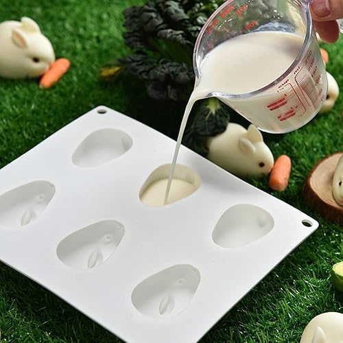 Miniatura 5 de Molde de silicona para pastel de conejo de 6 cavidades para mousse de chocolate, postre, jalea, pudín, helado, pastelería, pan, horno, herramientas