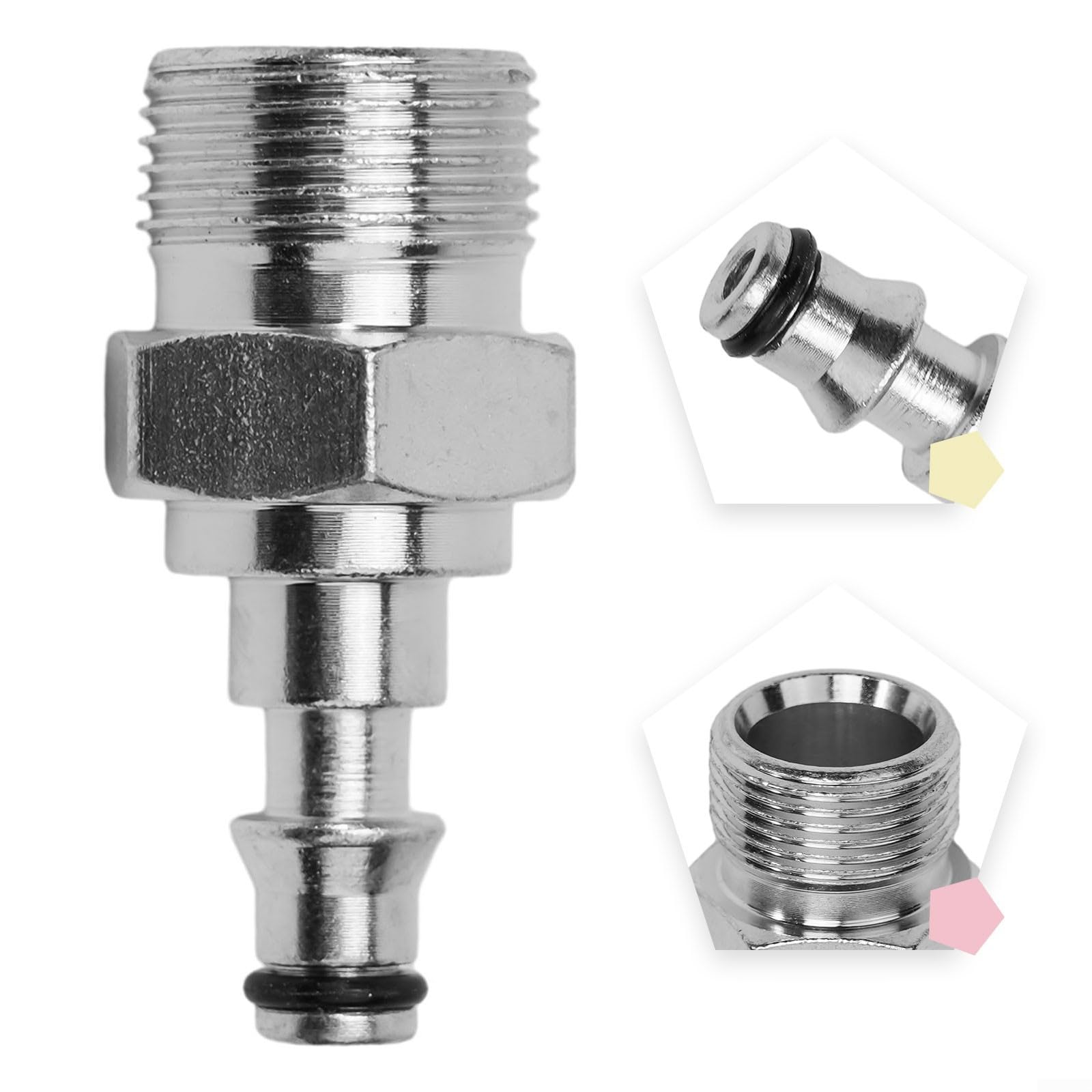 Adattatore per tubo idropulitrice a sgancio rapido per Lavor M14 M22 - connettore acqua in lega di ricambio - argento 14 x 12 x 9 mm/22 x 12 x 9 mm (per naso M14/piatto - M22) (adattatore M22)