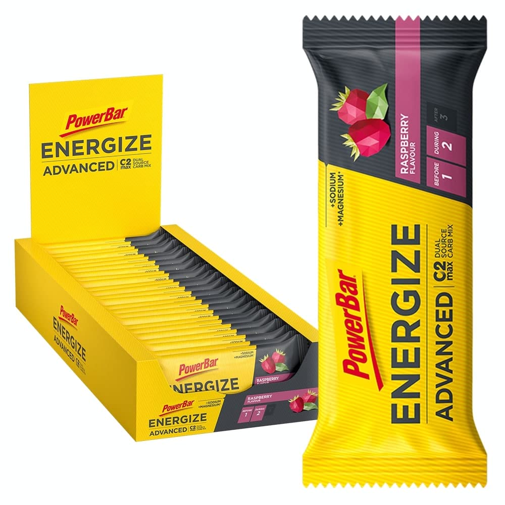 Powerbar Energize Advanced Raspberry 25x55g - High Carb Energieriegel + C2MAX