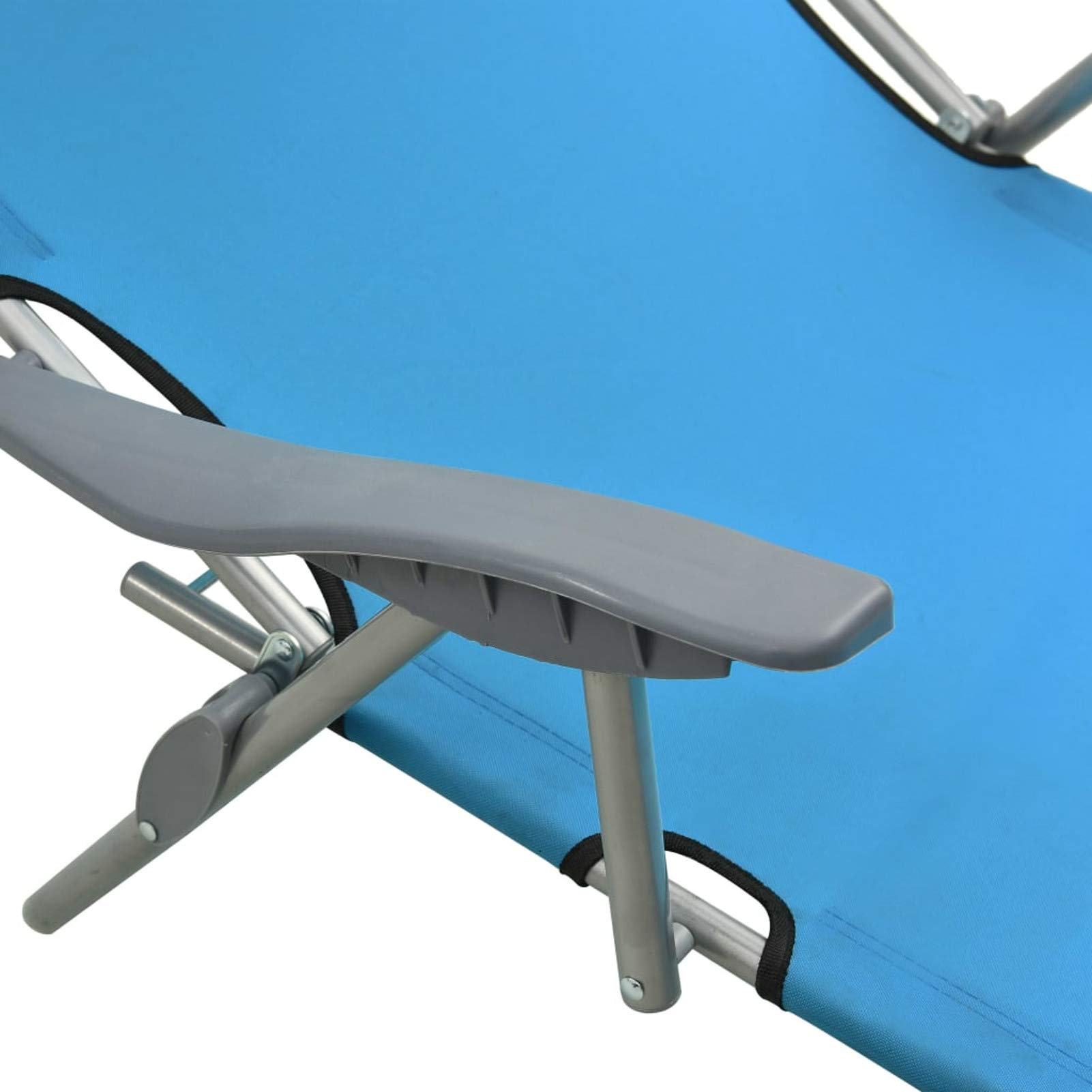 Rantry Casa Lettino Prendisole con Baldacchino in Acciaio Blu, Lettini Prendisole, Divano Letto Mobili, Lettini da Giardino, Lettino da Piscina Esterno Piscina Casa Mobili