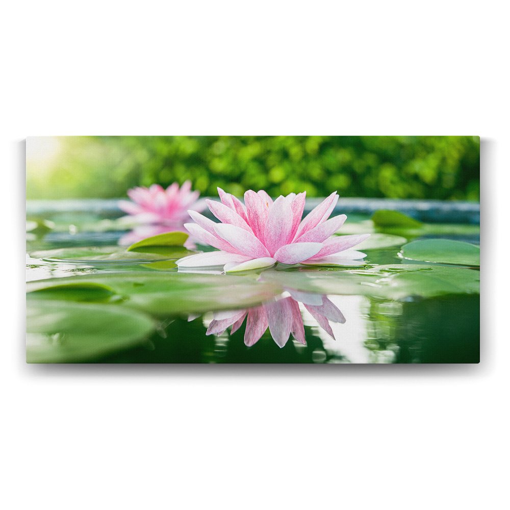 tabloshop Soft Nilüfer Çiçekleri Panorama Tablo - 160x80cm