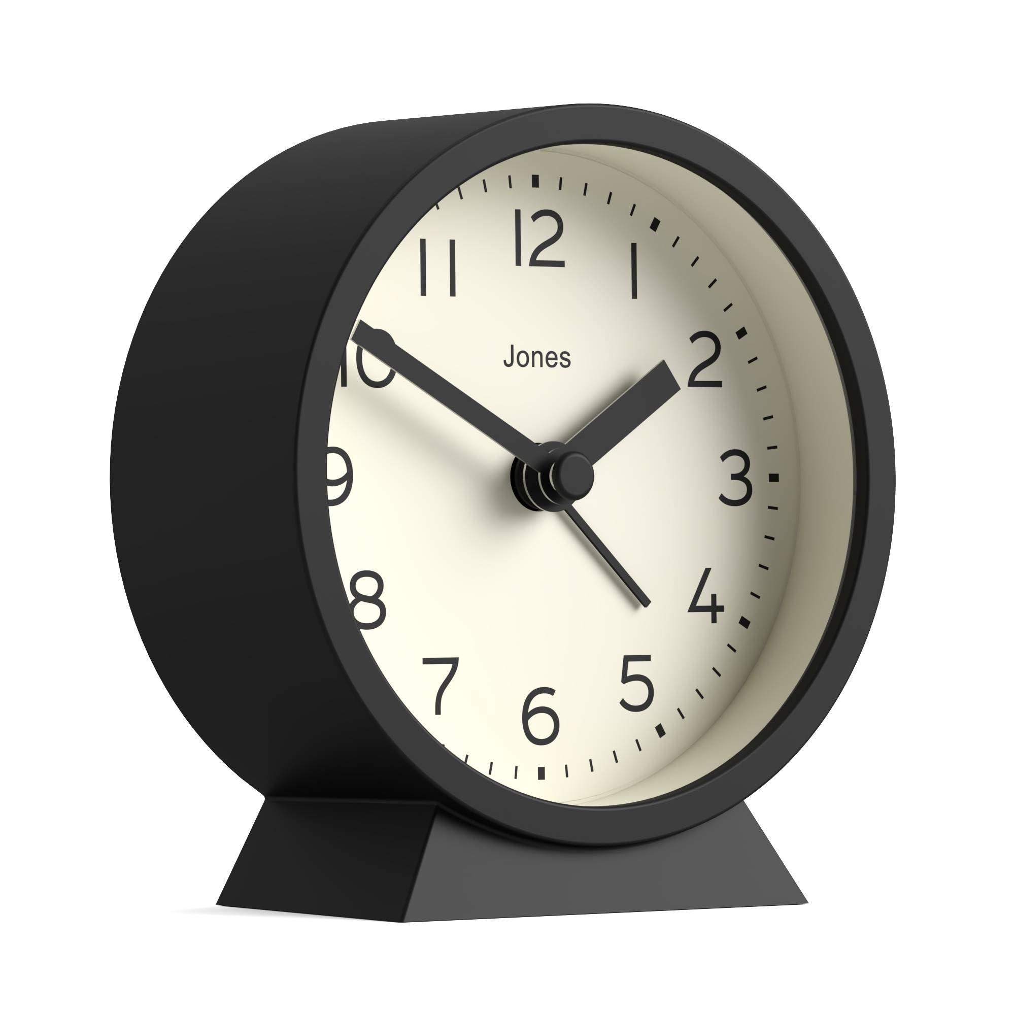 Jones Clocks Black Jones Clocks® Midnight Mini Alarm Clock | Contemporary Design | | Stylish, Compact And Functional For Bedside, Desk Or Shelf
