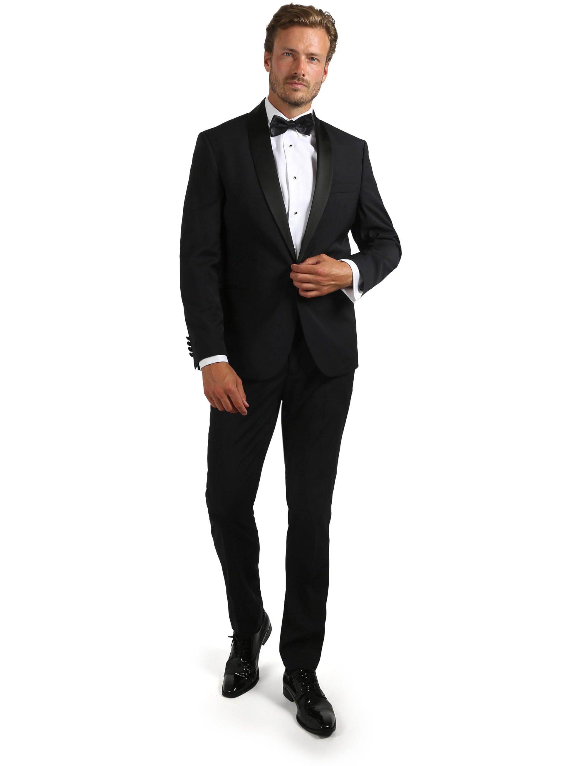 Suitable Smoking Brooklyn Misto Lana - Uomo - Abbigliamento - Taglia Moderna Fit - Moda, Nero , 60