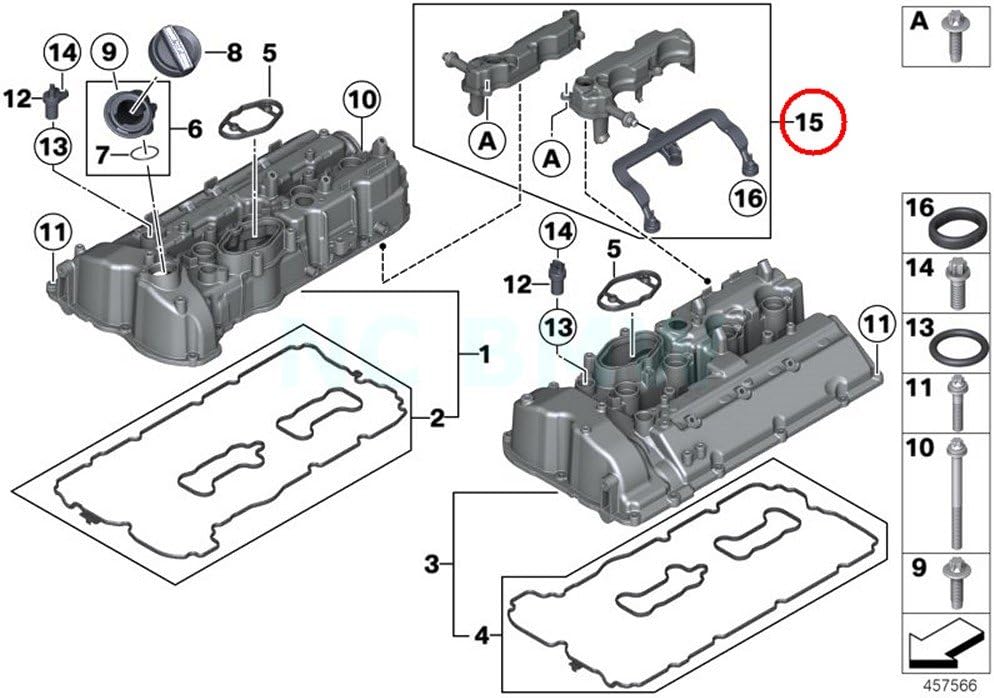BMW Genuine Cylinder Head Cover Oil Separators Set