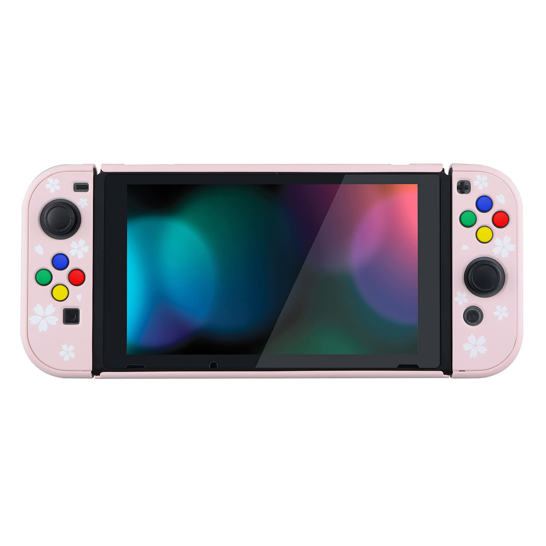 eXtremeRate Custodia compatibile con Nintendo Switch Joy Con console, custodia protettiva accessori separabile per Nintendo Switch (petali di ciliegio)