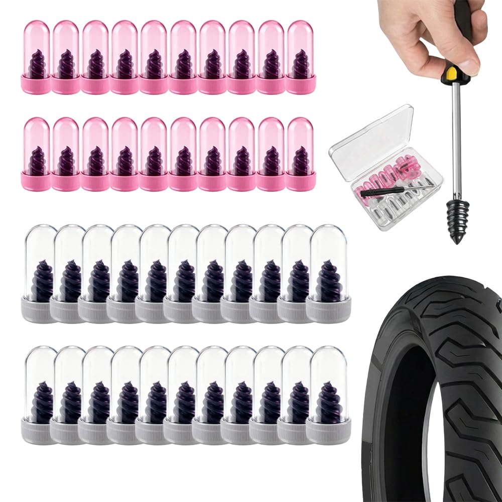 Tire Repair Rubber Nails Kit Vacuum Tire Repair Kits Spiral Rubber Screws Tire Quick Puncture Repair Tools for