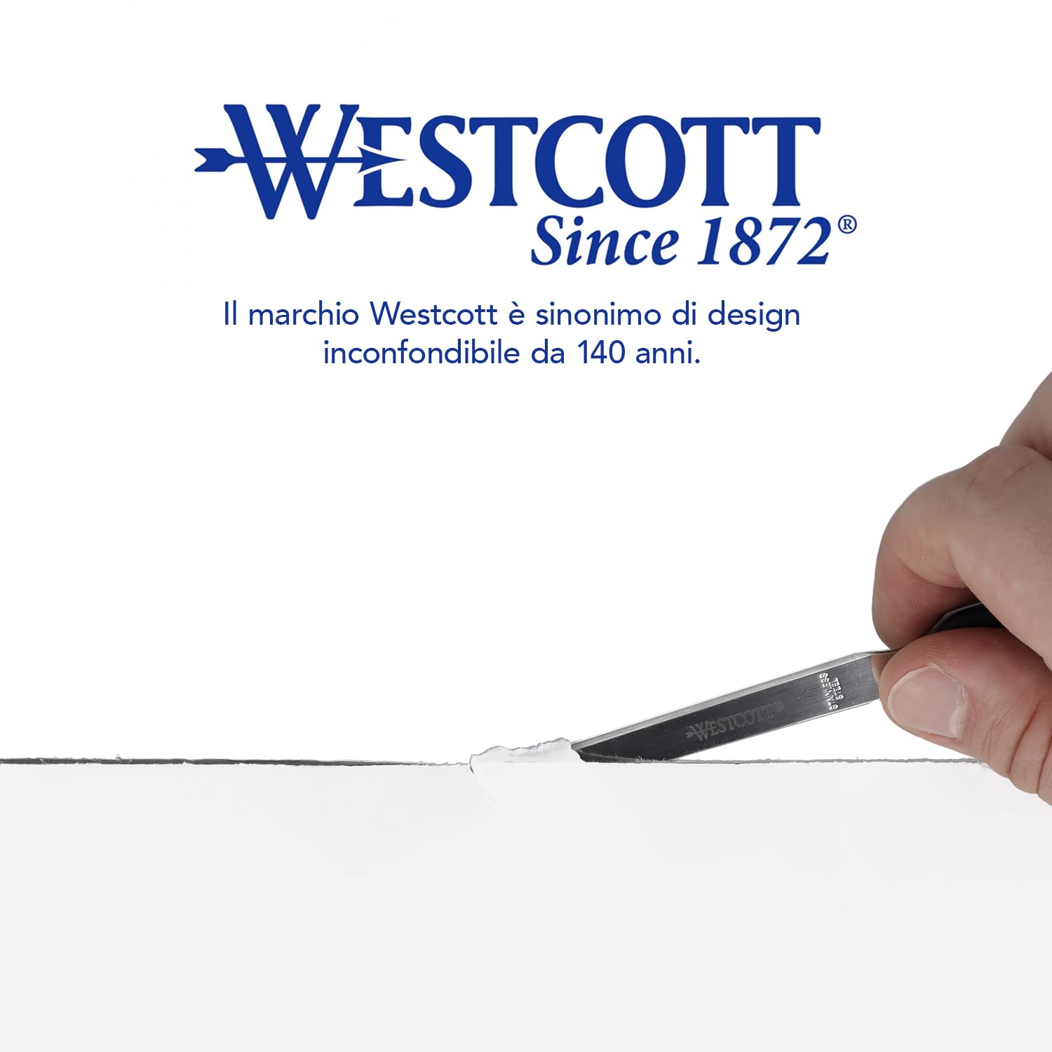 Westcott Tagliacarte con lama in acciaio inossidabile e impugnatura ergonomica in plastica nera