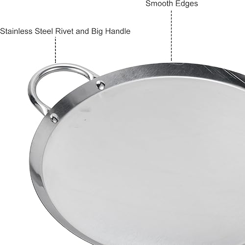 Miniatura 3 de TewaX Sartén antiadherente de 16 pulgadas de acero inoxidable, fácil de limpiar, calentamiento uniforme, ollas y sartenes aptas para lavavajillas,