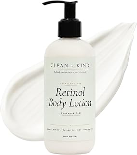 Retinol Body Lotion with Hyaluronic Acid, Niacinamide & Grass-Fed Tallow - Organic Aloe Vera & Shea Butter Moisturizer for Women - Non-Toxic, Plant-Based Skincare - Made in USA, 8 oz