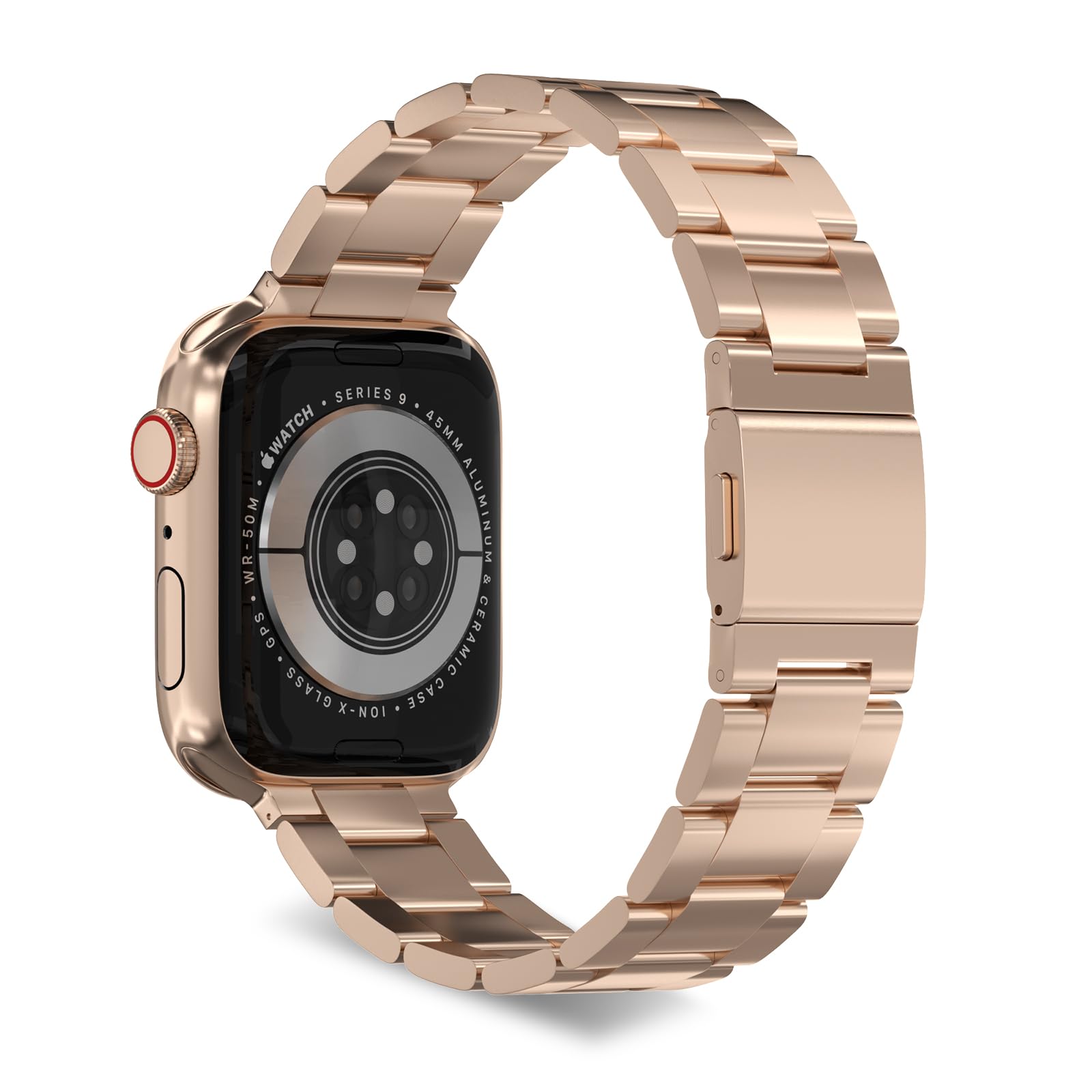 Metalowy pasek do zegarka Apple Watch, nie wymaga użycia narzędzi, pasek magnetyczny do zegarka Apple Watch Ultra / Ultra2 Series 9/8/7/6/5/4/3/2/1 SE, dla mężczyzn i kobiet