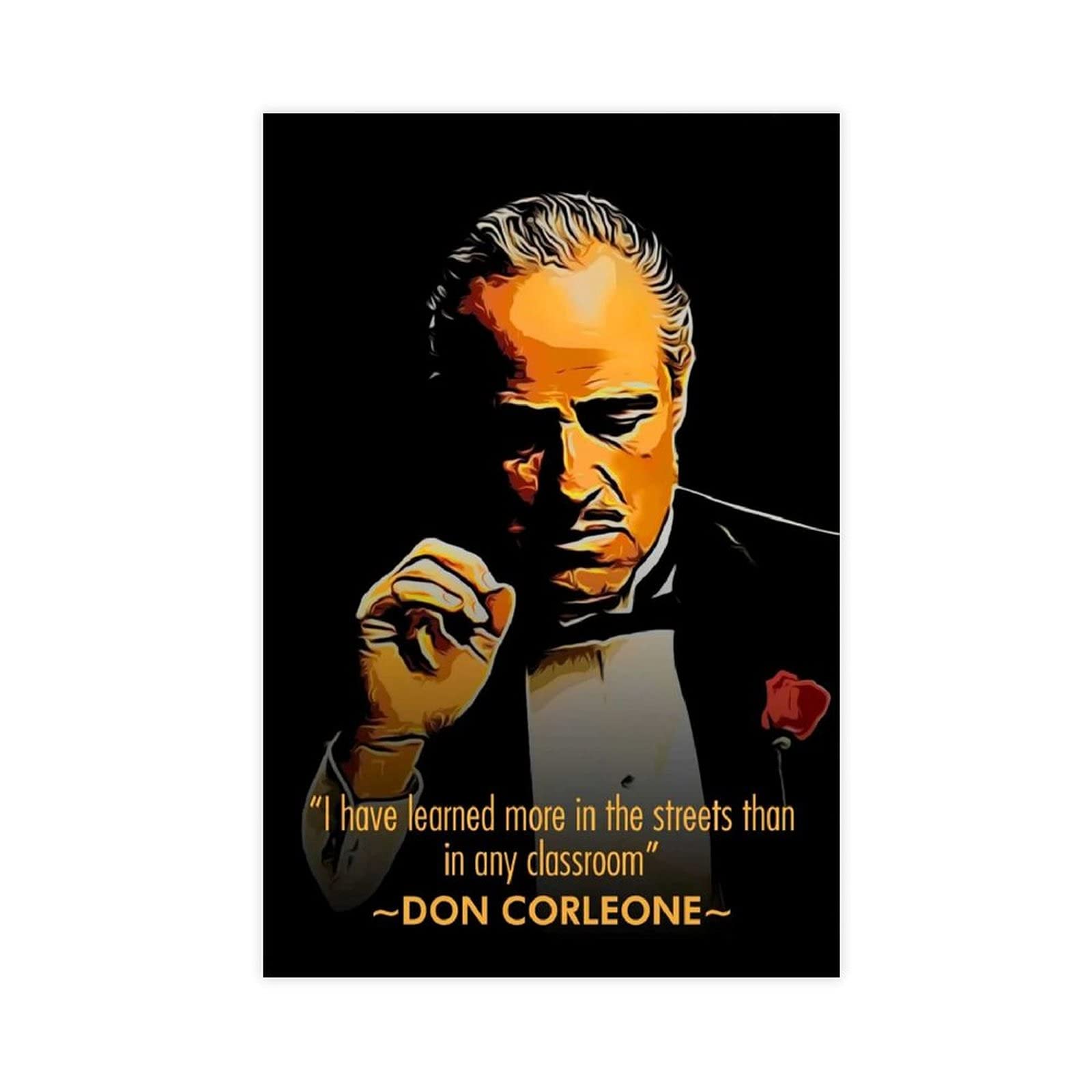 Lkjhlk Unframe-Style1 The Godfather Movie Posters Don Vito Corleone Motivational Quote 6 Canvas Bedroom Decor Picture Prints Office Dorm Room Decor Gifts Unframe 12×18Inch(30×45Cm)