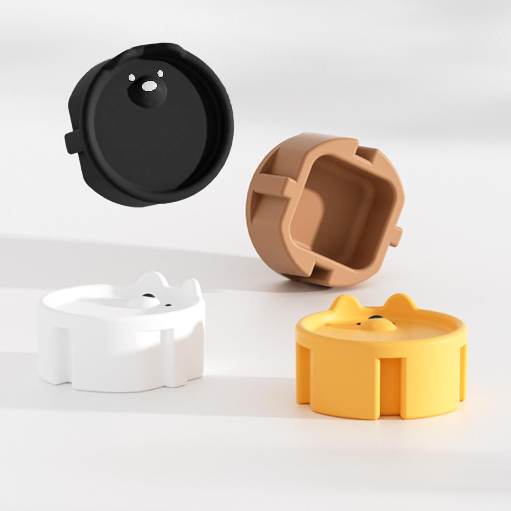 Lot De 4 Cache-Prises Décoratifs LLMtn - Silicone Anti-Poussière - 2 Noir + 2 Blanc - Type F