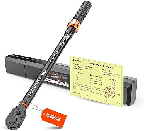 Vista 10 de SUZUME 3PCS Torque Wrench Set 72 Teeth Dual-Direction Adjustable Torque Wrench Dual-Scales 1/4 & 3/8 & 1/2-Inch ±3% Accuracy Click Torque Wrenches