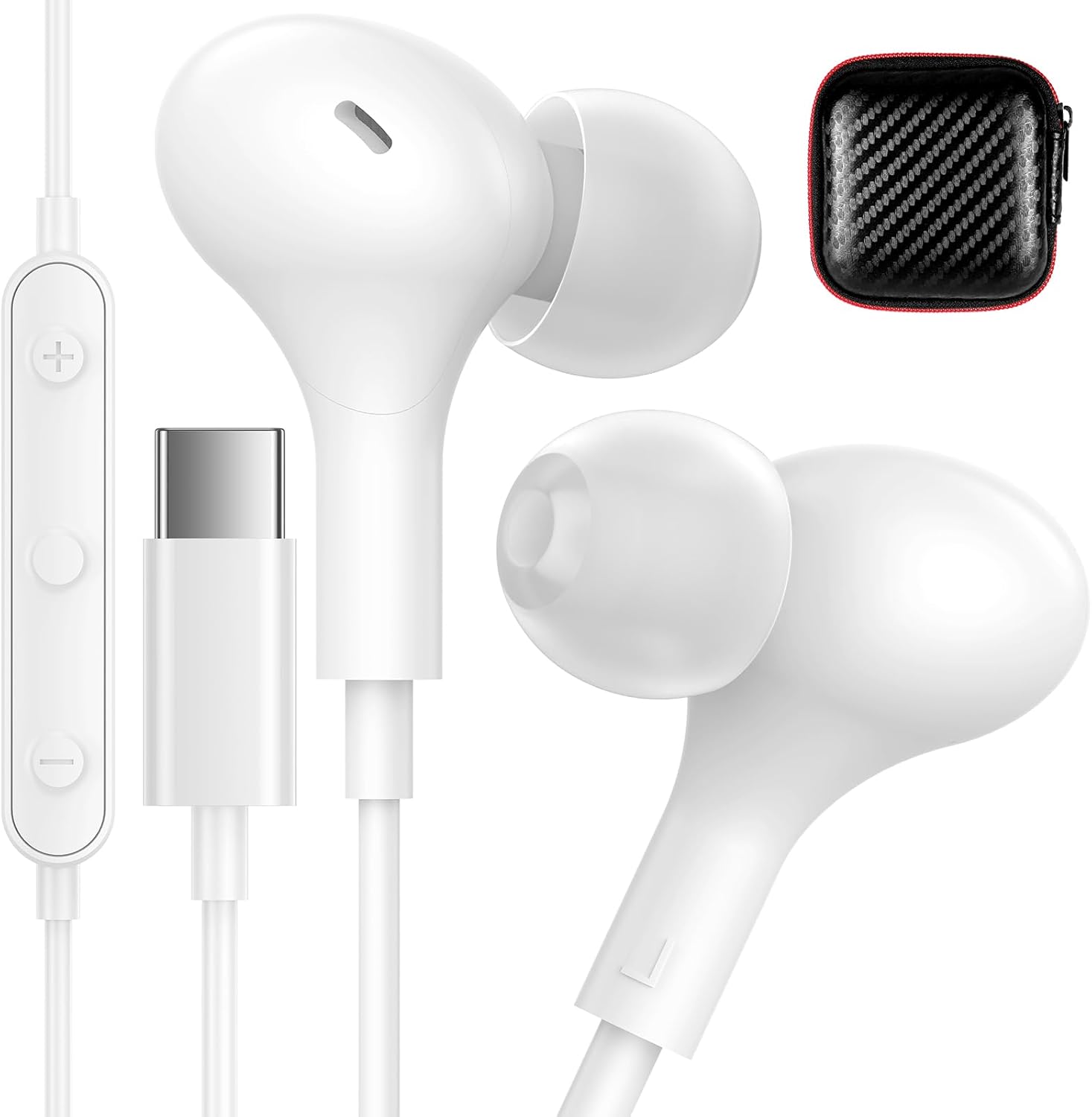 iMangoo USB C Earbuds Wired Headphones for Apple iPhone 17 Air 16 Plus 15 Pro Max 16e, Small Ear Bud Corded Type C Earphones for Samsung Galaxy S25 Note 20 Ultra Pixel 10 Cord Wire Headset White iMangoo USB C Earbuds Wired Headphones for Apple iPhone 17 Air 16 Plus 15 Pro Max 16e, Small Ear Bud Corded Type C Earphones for Samsung Galaxy S25 Note 20 Ultra Pixel 10 Cord Wire Headset White