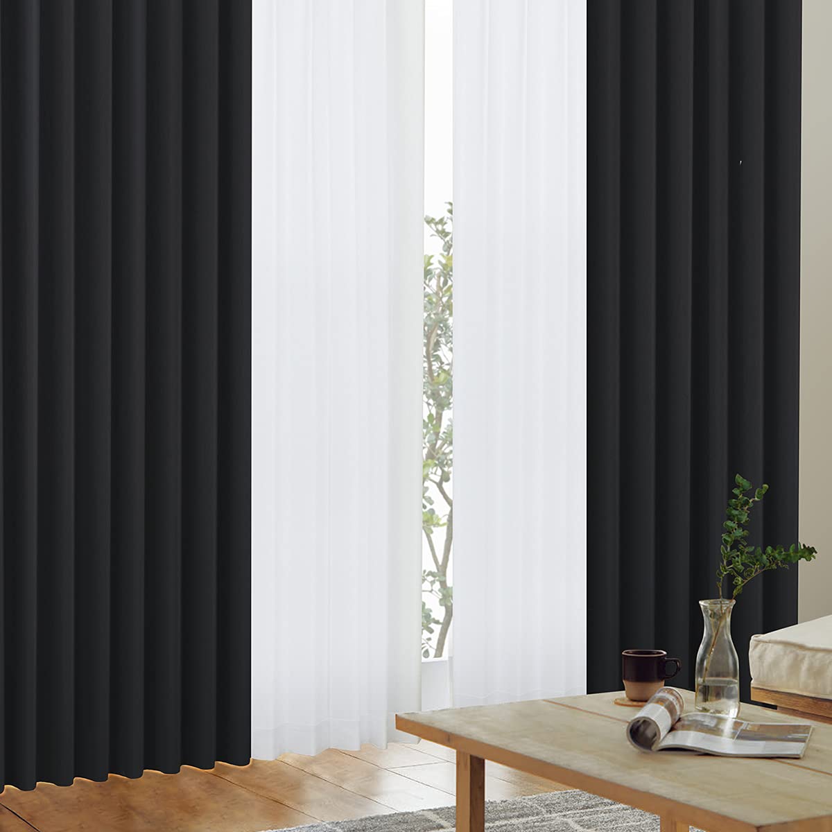 Amazon.co.jp: カーテンくれない 1級 遮光カーテン「K-wave-D-plain