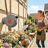 Enrouleur Automatique 30m pour Tuyau d’Arrosage – Dévidoir Mural Pivotant 180° avec Pistolet 9 Jets, Rétractable, Résistant UV et Gel – Set Complet pour Jardin