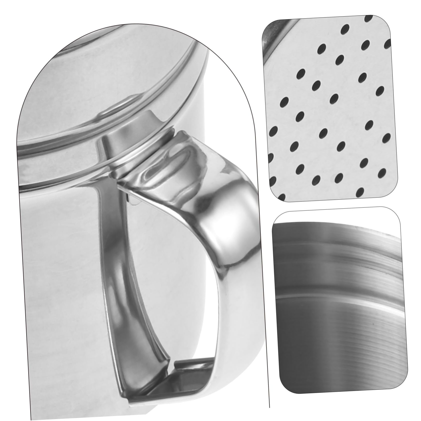 NAMOARLY Baking Supplies Stainless Steel Powder Shaker Sugar Shaker Duster Handle for Easy Use