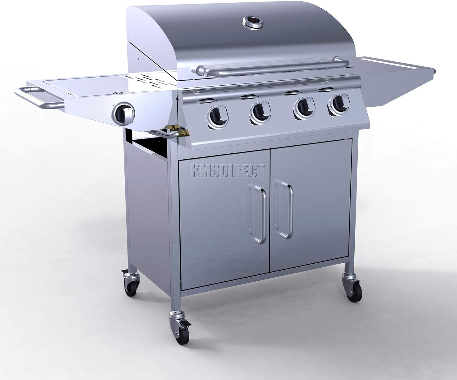 KMS HEATSURE Garden Outdoor Portable BBQ Gas Grill Stainless Steel 4