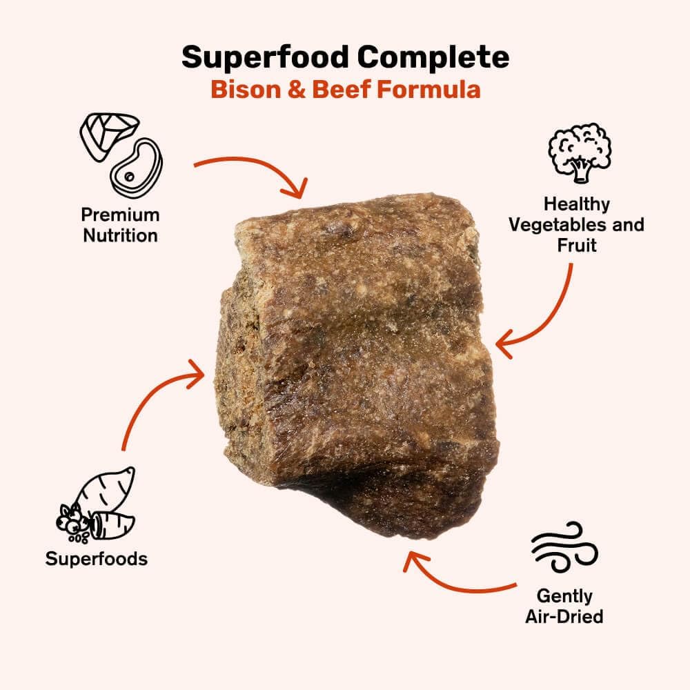 BADLANDS RANCH by Katherine Heigl – Superfood Complete Air-Dried Beef & Bison Dog Food – High Protein with Superfoods for Daily Wellness & Consistent Nutrition – 24 oz
