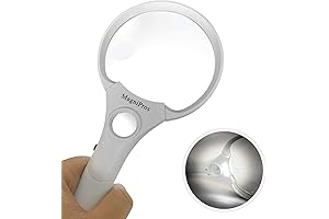 MagniPros 3 Ultra Bright LED Illuminated Handheld Magnifying Glass with 3X, 4.5X,...