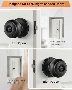 Black Door Knobs, 10 Pack Privacy Door Knobs Interior