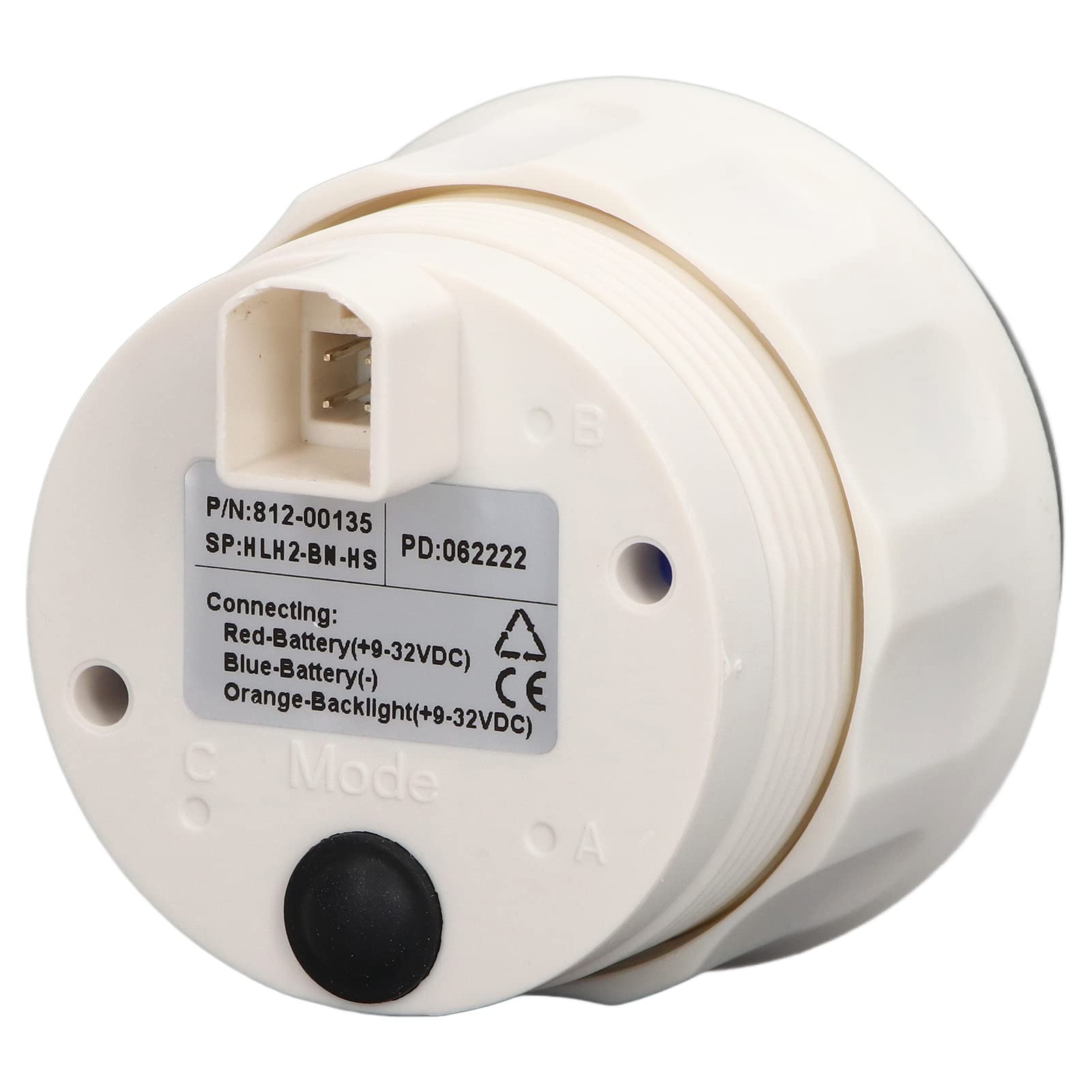 Indicatore orario 52 mm, quadrante nero Retroilluminazione a 7 colori Antiappannamento DC 9‑32 V IP67 Contaore barca impermeabile ad alta precisione per
