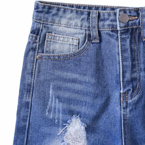 Boy's Ripped Jeans Stacked Destroyed Distressed Skinny Fit Fashion Comfy Washed Denim Jeans Pants 3-14 Years4