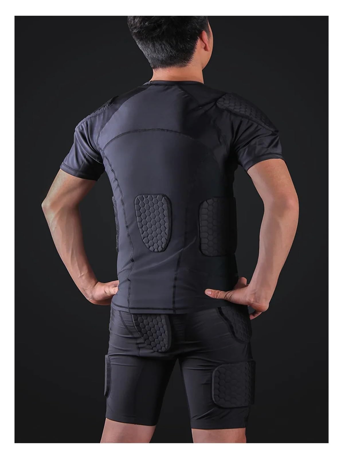 Camiseta de fútbol Acolchada Camiseta Acolchada de Portero Rugby for Hombre, Camiseta fútbol, ​​Camiseta Entrenamiento con Esponja, Ropa Protectora for el Codo