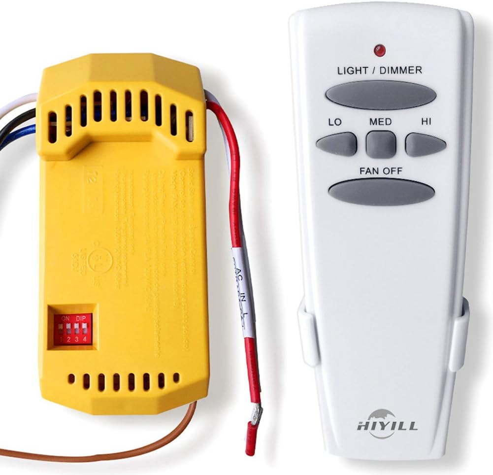 Universal- Ceiling Fan Lamp Remote Control Complete Kit & Wireless Light dimmer Controller Kit Replace for Hampton Bay UC7078T CHQ7078T with Receiver -HIYILL