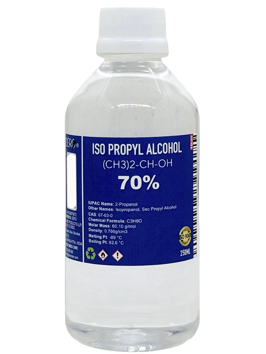 CERO ® IPA Isopropyl Alcohol for Cleaning, 70% Pure [(CH3)2-CH-OH] CAS: 67-63-0 (250ml)