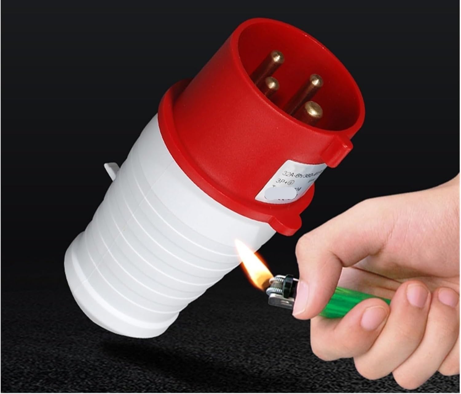 Set di 1 presa e spina industriale impermeabile - Connettori maschio e femmina a 3 e 4 poli inclinati nascosti e 5 fori(5p32a Concealed Gp425)