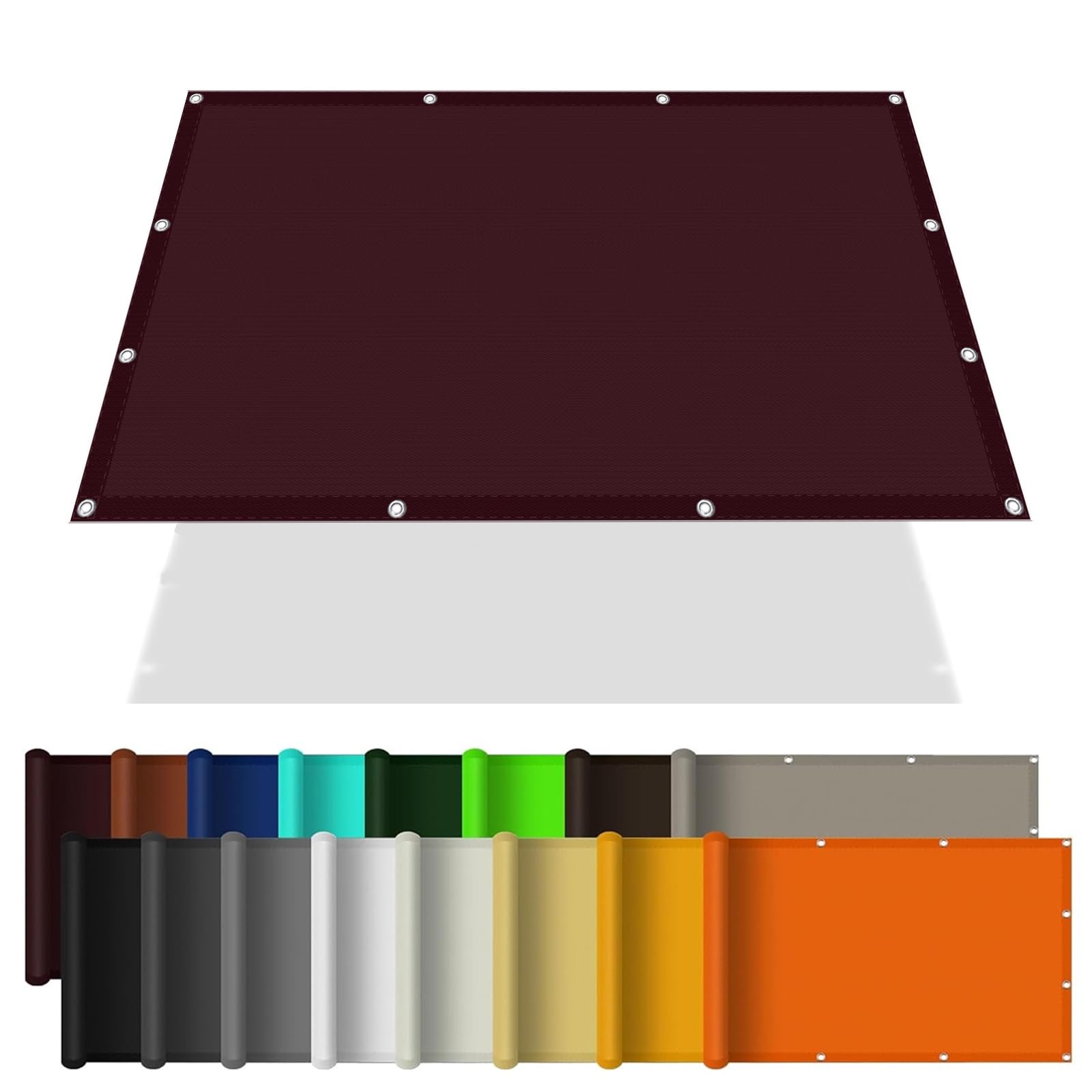 Voile d'ombrage imperméable 5,5 x 10 m en polyester résistant vin rouge