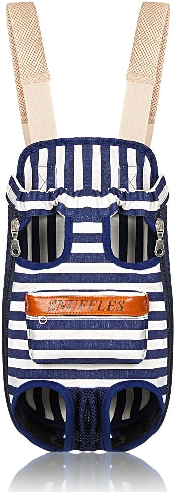 SNUFFLES Pet Carrier Backpack, Adjustable Pet Front Pack Legs Out Dog Carrier Backpack Travel Bag, Fit Traveling Hiking Outdoor - M, Blue