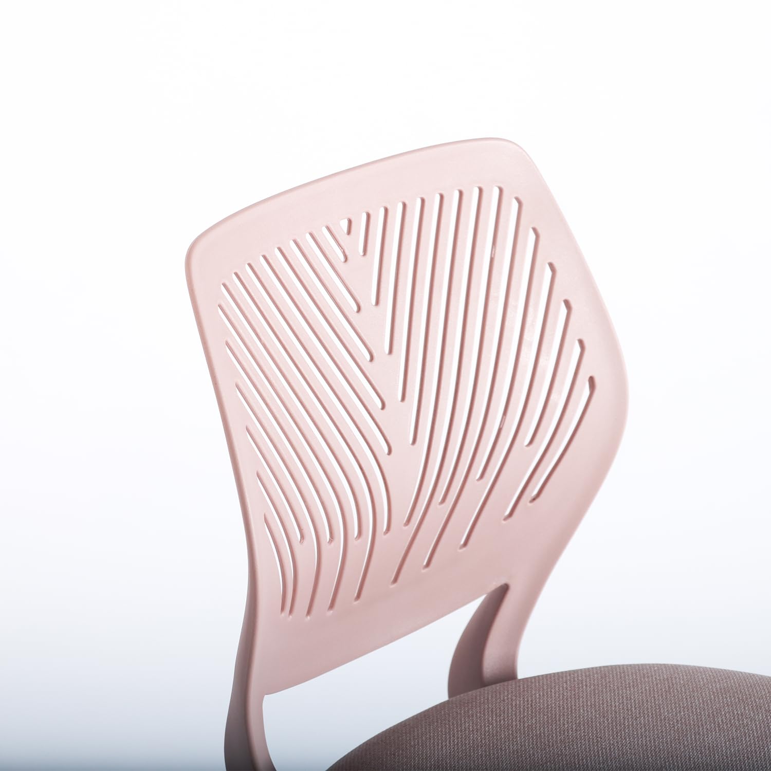 FurnitureR Teenage Office Chair, Height Adjustable Armless Task Seat, Colourful Study Chair for Home and Office, Computer Seat, Ergonomic & Swivel, 40.5 x 44 x 87cm, Morandi Pink